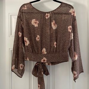 Open-Back Floral Blouse